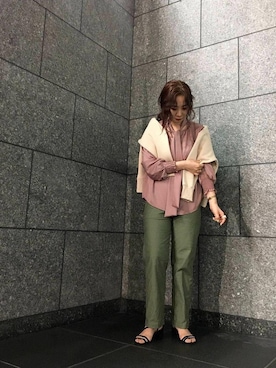 「Perle Peche（ペルルペッシュ）のアイテム」を使った、ルクールブラン京都ポルタ店スタッフさん（レディース・160cm）の冬コーディネート