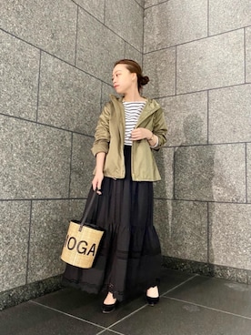 「雨」｜「アイテム（ブルゾン）」を使った、ルクールブラン京都ポルタ店スタッフさん（レディース・154cm）の冬コーディネート
