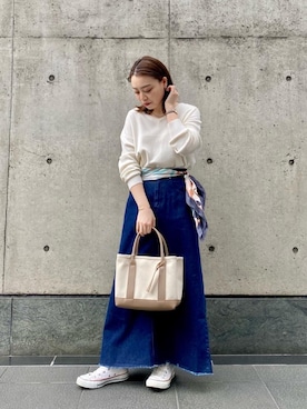 ルクールブラン京都ポルタ店スタッフさん（レディース・154cm）の冬コーディネート