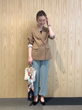 「お呼ばれ」｜「アイテム（財布/小物）」を使った、ルクールブラン京都ポルタ店スタッフさん（レディース・162cm）の春コーディネート