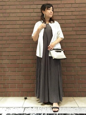 ルクールブラン京都ポルタ店スタッフさん（レディース・154cm）の夏コーディネート