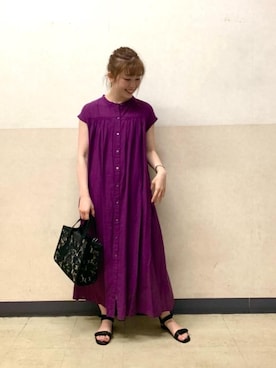 ルクールブラン京都ポルタ店スタッフさん（レディース・162cm）の夏コーディネート