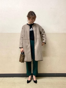 ルクールブラン京都ポルタ店スタッフさん（レディース・162cm）の秋コーディネート