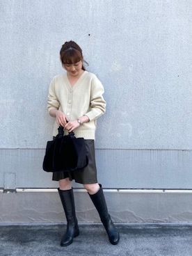 ルクールブラン京都ポルタ店スタッフさん（レディース・162cm）の冬コーディネート