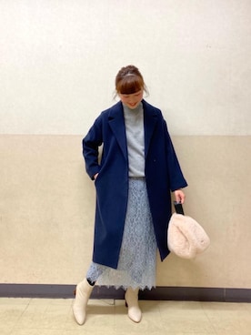 ルクールブラン京都ポルタ店スタッフさん(レディース・162cm)の冬コーディネート