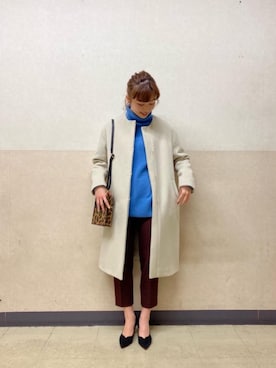 ルクールブラン京都ポルタ店スタッフさん（レディース・162cm）の冬コーディネート
