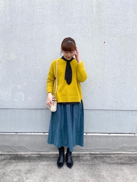 ルクールブラン京都ポルタ店スタッフさん（レディース・162cm）の冬コーディネート