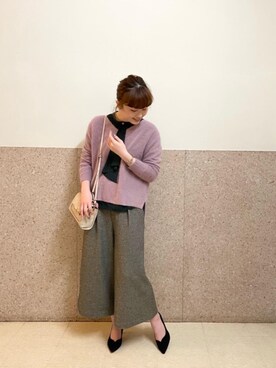 ルクールブラン京都ポルタ店スタッフさん（レディース・162cm）の冬コーディネート