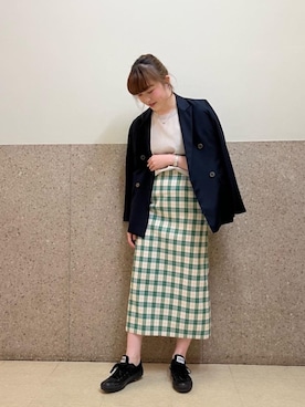 ルクールブラン京都ポルタ店スタッフさん（レディース・162cm）の冬コーディネート