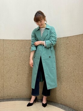 「でにむ」｜「アイテム（トレンチコート）」を使った、ルクールブラン京都ポルタ店スタッフさん（レディース・162cm）の冬コーディネート
