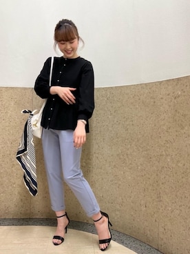 ルクールブラン京都ポルタ店スタッフさん（レディース・162cm）の冬コーディネート