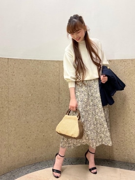 ルクールブラン京都ポルタ店スタッフさん（レディース・162cm）の春コーディネート