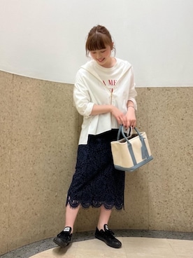 ルクールブラン京都ポルタ店スタッフさん（レディース・162cm）の春コーディネート