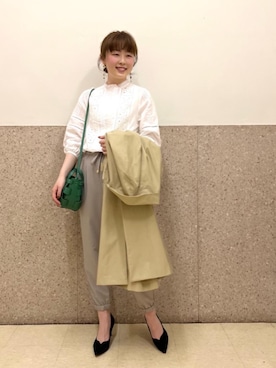 ルクールブラン京都ポルタ店スタッフさん（レディース・162cm）の春コーディネート