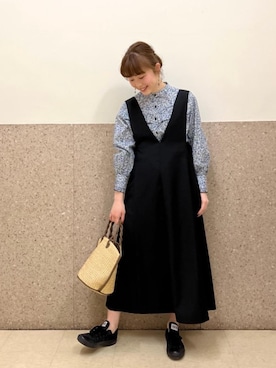 ルクールブラン京都ポルタ店スタッフさん（レディース・162cm）の春コーディネート