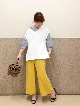 ルクールブラン京都ポルタ店スタッフさん(レディース・162cm)の春コーディネート