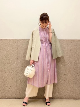 ルクールブラン京都ポルタ店スタッフさん（レディース・162cm）の春コーディネート