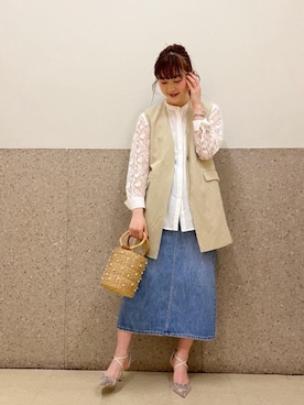 ルクールブラン京都ポルタ店スタッフさん（レディース・162cm）の春コーディネート