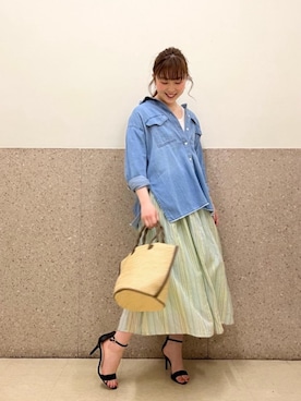 ルクールブラン京都ポルタ店スタッフさん（レディース・162cm）の春コーディネート