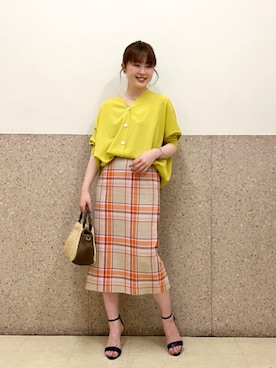 ルクールブラン京都ポルタ店スタッフさん(レディース・162cm)の春コーディネート