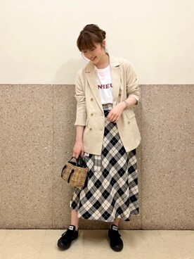 ルクールブラン京都ポルタ店スタッフさん(レディース・162cm)の春コーディネート