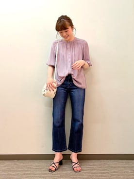 ルクールブラン京都ポルタ店スタッフさん（レディース・162cm）の春コーディネート