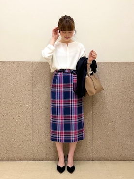 ルクールブラン京都ポルタ店スタッフさん(レディース・162cm)の春コーディネート