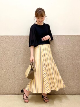 ルクールブラン京都ポルタ店スタッフさん（レディース・162cm）の春コーディネート