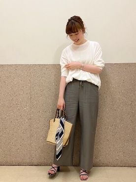 「khaki」｜ルクールブラン京都ポルタ店スタッフさん（レディース・162cm）の春コーディネート