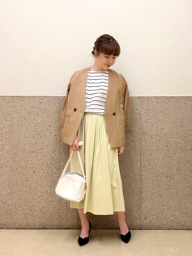 ルクールブラン京都ポルタ店スタッフさん（レディース・162cm）の春コーディネート