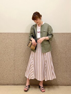 「khaki」｜ルクールブラン京都ポルタ店スタッフさん（レディース・162cm）の春コーディネート