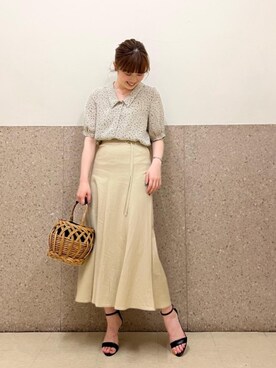 ルクールブラン京都ポルタ店スタッフさん（レディース・162cm）の春コーディネート