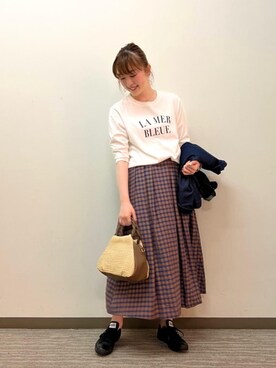 ルクールブラン京都ポルタ店スタッフさん（レディース・162cm）の春コーディネート