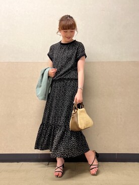 ルクールブラン京都ポルタ店スタッフさん（レディース・162cm）の春コーディネート