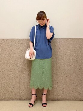 ルクールブラン京都ポルタ店スタッフさん（レディース・162cm）の春コーディネート