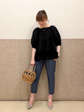 ルクールブラン京都ポルタ店スタッフさん（レディース・162cm）の春コーディネート