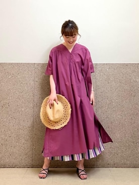 ルクールブラン京都ポルタ店スタッフさん（レディース・162cm）の春コーディネート