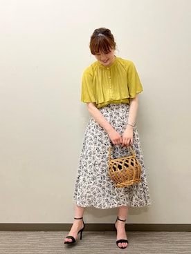 ルクールブラン京都ポルタ店スタッフさん(レディース・162cm)の春コーディネート