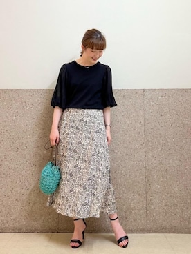 ルクールブラン京都ポルタ店スタッフさん（レディース・162cm）の春コーディネート