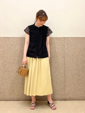 ルクールブラン京都ポルタ店スタッフさん（レディース・162cm）の春コーディネート