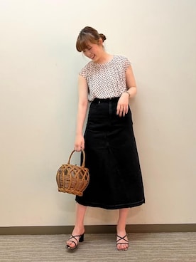 ルクールブラン京都ポルタ店スタッフさん（レディース・162cm）の春コーディネート