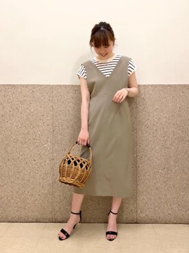 ルクールブラン京都ポルタ店スタッフさん（レディース・162cm）の春コーディネート