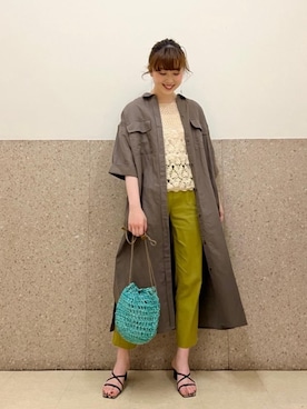「khaki」｜ルクールブラン京都ポルタ店スタッフさん（レディース・162cm）の春コーディネート