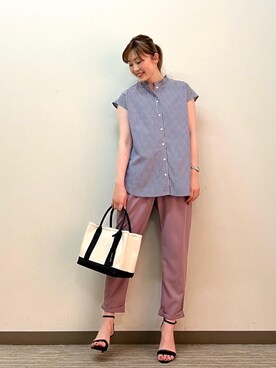 ルクールブラン京都ポルタ店スタッフさん（レディース・162cm）の夏コーディネート