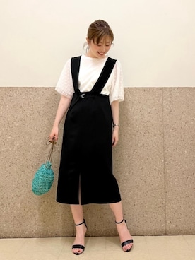 ルクールブラン京都ポルタ店スタッフさん（レディース・162cm）の夏コーディネート