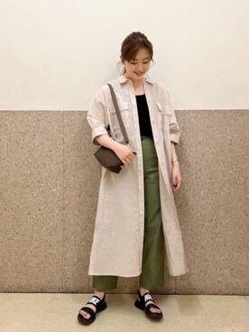 「khaki」｜ルクールブラン京都ポルタ店スタッフさん（レディース・162cm）の夏コーディネート