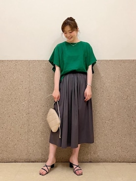 「gray」｜ルクールブラン京都ポルタ店スタッフさん（レディース・162cm）の夏コーディネート