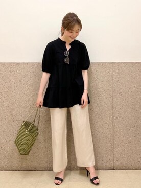 ルクールブラン京都ポルタ店スタッフさん（レディース・162cm）の夏コーディネート
