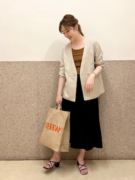 ルクールブラン京都ポルタ店スタッフさん（レディース・162cm）の夏コーディネート