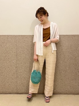 「ivory」｜ルクールブラン京都ポルタ店スタッフさん（レディース・162cm）の夏コーディネート